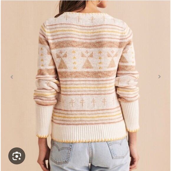 Faherty Womens Yellowtail Dragon Fly Path B Homeland Cardigan Sweater Medium - Picture 2 of 9